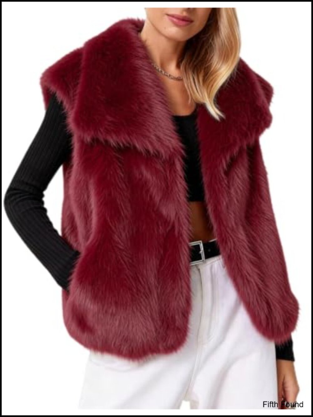 Faux Fur Vest Sleeveless Cropped Lapel Fluffy Winter Jacket